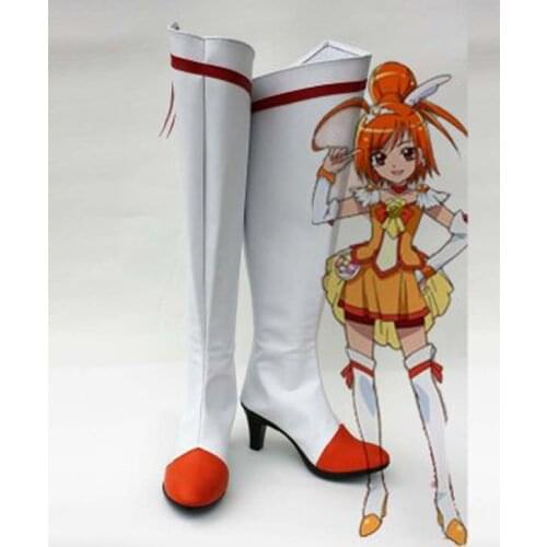 Smile Pretty Cure Hino Akane Cure Sunny Cosplay Boots Shoes Anime Party Cosplay Boots Custom Made for Adult Women Heel Shoes
