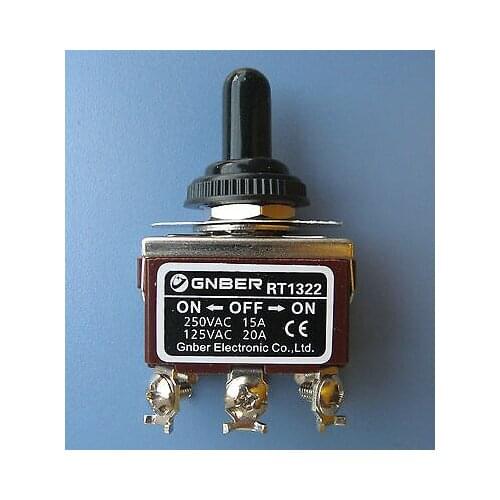 10PCS RT1322 125VAC 20A DPDT On/Off/On 3Positions Toggle Switch with Waterproof Boot
