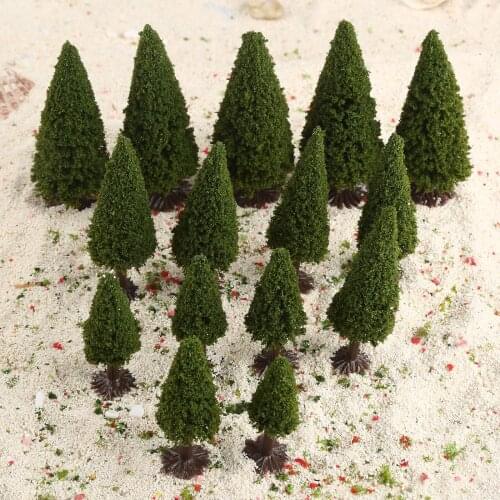 15pcs Multi Scale Cedar Model Trees Train Railway Diorama Scenery HO N Z Building Landscape Accessories Toys for Kids