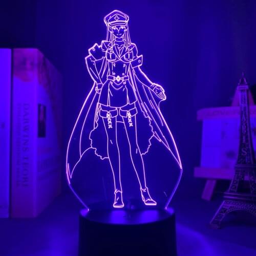 3d Anime Lamp Akame Ga Kill Esdese Nightlight for Bedroom Decor Led Night Light Birthday Gift Waifu Manga Led Light Esdeath