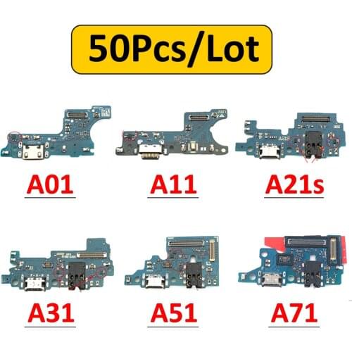 50PCS 100% Tested USB Charging Dock Port Connector Flex Cable For Samsung A01 A11 A21 A21S A31 A41 A51 A71 A750F A920F