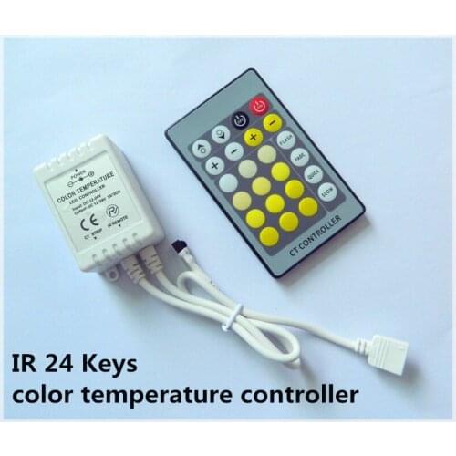 50pcs/lot DC12V-24V 6A IR 24 Keys color temperature controller CCT for 5050/3528 led strip light Free Shipping