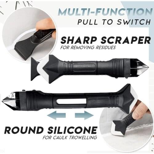 7pcs/set 3 in 1 Silicone Caulking Tools Silicone Trowel Residue Scraper for Kitchen Bathroom Wall Floor Tile Sink CLH@8
