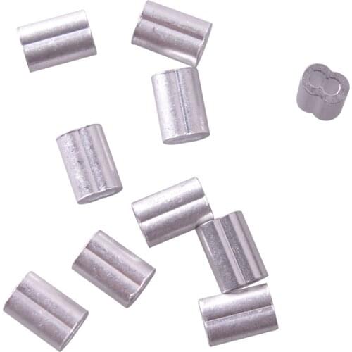 Double Hole Aluminum M4 Sleeves Clip For 4MM Wire Rope Pack Of 100