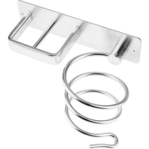 Aluminum Wall Mounted Hair Dryer Rack Organizer Hairdryer Straightener Holder Set Bathroom Shelf for Washroom Supplies