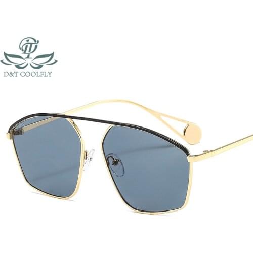 D&T 2021 New Shield Sunglasses Women Men Luxury Metal Frame Color Gradients Lens Brand Designer Elegant Hot Selling Sunglasses