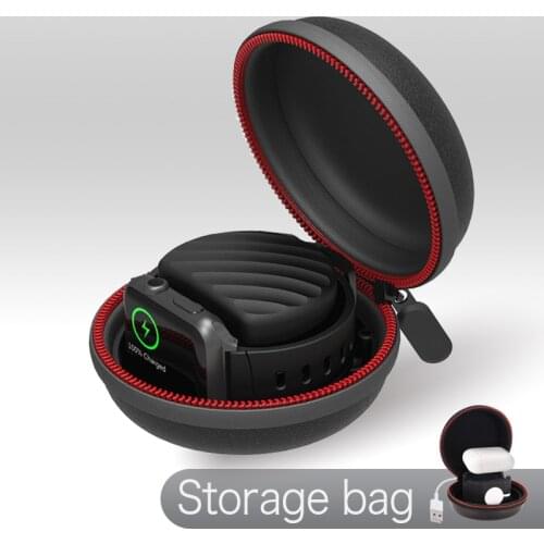 For Apple Watch Series 6 5 4 3 40-44mm Protective Pouch Cover Portable Charger Holder Cases Storage Watch Boxes Zipper Watch Bag