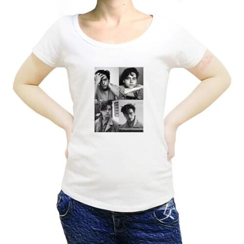 Cole Sprouse T Shirt Cole Sprouse Collage B W T-Shirt Cotton Tee Shirt Classic Printed Fun Plus size Short-Sleeve Tshirt sbz8383