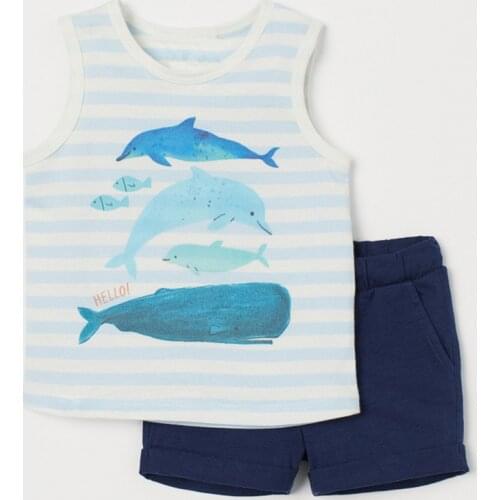 Boys t-shirts Shorts Pants Sports Outfits 100% Cotton Casual Baby Boys Clothes Sets Summer Beach Bebe Kids Infant Children Suits