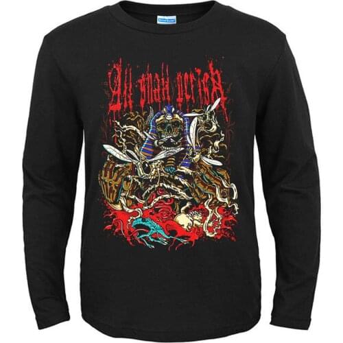 7 designs rock Death band All Shall Perish Punk rocker men women full long sleeves shirt heavy metal black tee fitness