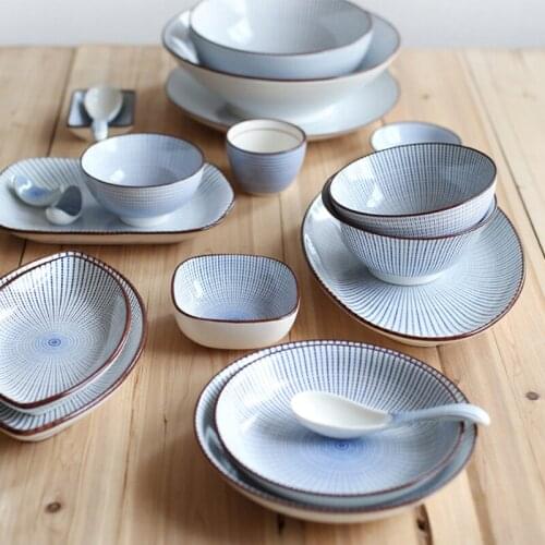 8 Inches Ceramic Dinner Plate Set Dinnerware Featured Procelain Rice Bowls Noodles Sushi Dishes Tableware Kitchen Food Plate