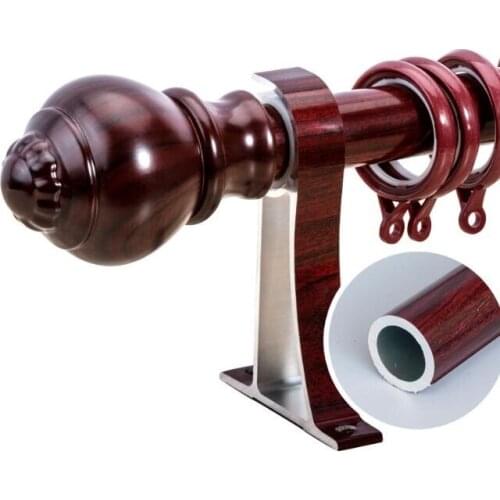 Classic series rome rod single and double pole thick aluminum alloy decorate mute punch curtain track rod ABS decorative head