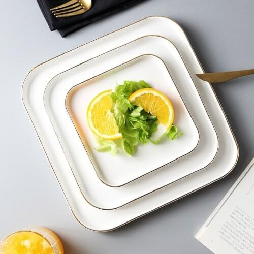 Nordic Creative 6-10 inch Matte Ceramic Steak Plate Pasta Tray Salad plates dessert Plates western food plate ceramic square
