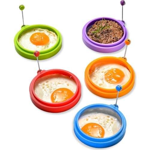 DIY Round Silicone Frying Pan Kitchen Gadgets Fried Eggs Fried Poached Egg Rings Burger Meat Mold Kitchen Accessories Tools