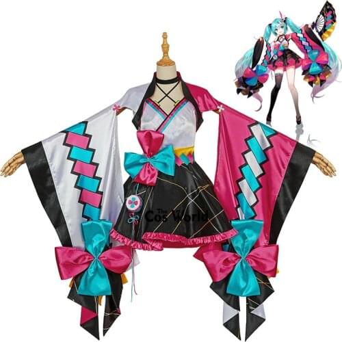 2020 Vocaloid Magical Mirai Miku Summer Festival Yukata Kimono Tops Dress Outfit Anime Customize Cosplay Costumes