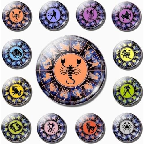 Scorpio Fridge Magnets 12 Constellation Stickers Refrigerator Decoration Souvenir Horoscope Signs Cute Macarons Home Decor