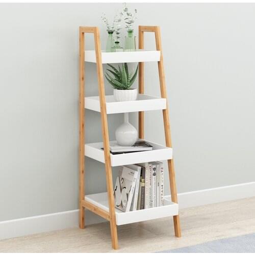Floor solid wood Storage Rack For Bathroom rack Ladder shelves Plant stand Modern kitchen storage bathroom shelf organizer