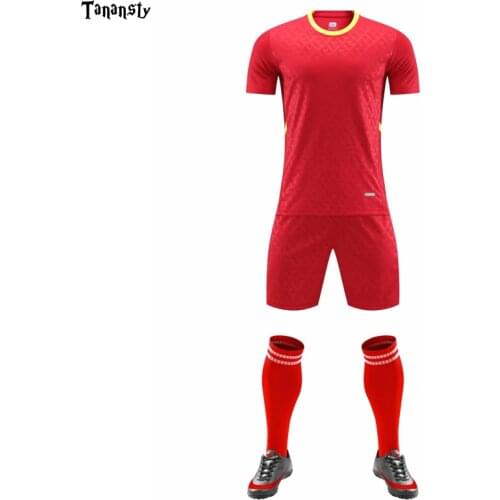 NEW football uniform Men customize soccer jerseys kits team sportswear kits Youth jersey soccer Sets 2020 Polyester purple black