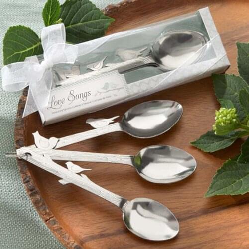 New arrival 50sets/lot Love Songs Stainless Steel Measuring Spoons wedding favors and gifts Christmas Gifts Free shipping