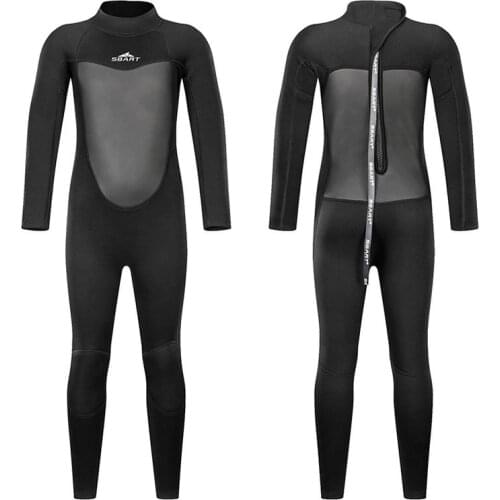 SBART New 2mm Neoprene Wetsuit for Boy Girl Full Black Full body One Piece Swimsuits for Diving Surfing Sailing Snorkeling
