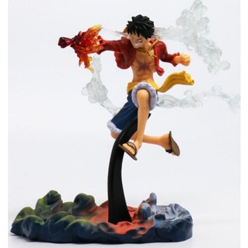 One Piece Anime Figures Two Stage Luffy Fire Fist PVC Model 18cm Boxed Toys