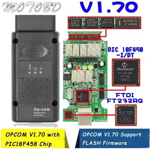 Opcom V1.70 OP-Com 2014 V Can OBD2 Firmware V1.70 with PIC18F458 Chip and FTDI FT232RQ Chip Support FLASH Firmware
