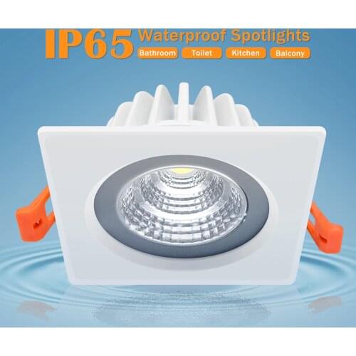 Ceiling Recessed Lights&Lighting IP65 Bathroom Waterproof led Ceiling Lamp Cut Hole Home Lighting 5W 7W 12W 15W AC110V 220V Lamp