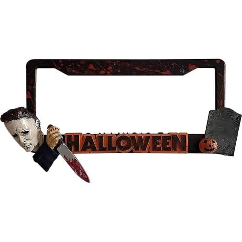 Car License Plate Frame Stylish Plate Number Protector Number Plate Halloween Decoration License Plate Frame Car Exterior Decor