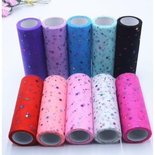 Width 15cm Length 9.1m Tulle Roll Tutu Sequin Fabric Wedding Decoration Sewing Mesh DIY Organza Tulle Spools Skirt Accessories