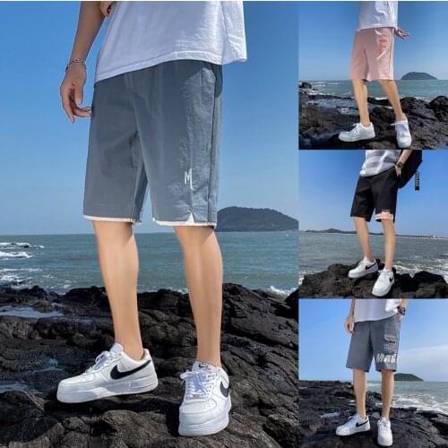 Shorts Mens New Year Mens Shorts Wear Summer Trend Loose 5-point Breeches Casual Thin Pants Gym Shorts