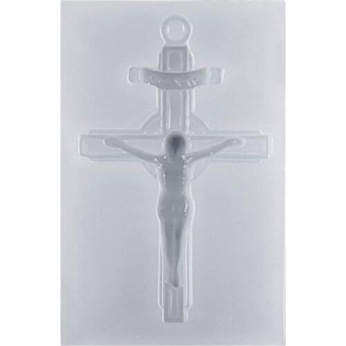 Silicone Mold Exquisite Vintage Cross Jesus Mirror DIY Jewelry Making Tools Epoxy Resin Molds Crystal Handmade Cake Fondant