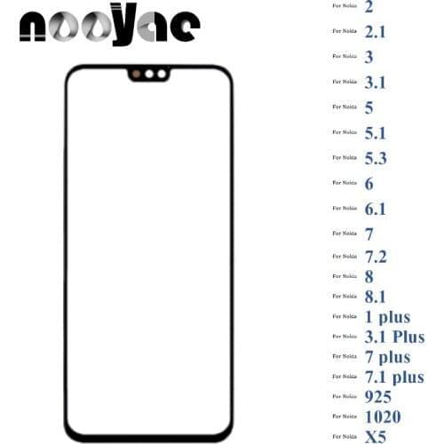 Black Digitizer LCD Sensor Glass For Nokia 2 2.1 3 3.1 5 5.1 5.3 6 6.1 7 7.1 8 8.1 + plus Touch Screen Glass lens Panel