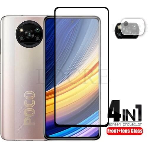 2Pcs For Xiaomi Poco X3 Pro Glass Full Protective Screen Glass For Xiaomi Poco X3 Flim Len Glass For Xiaomi Poco F3 Camera Glass