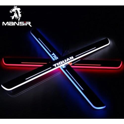 LED Door Sill Lights For Volkswagen VW Tiguan 2016 2017 2018 12V Plate Guard Pathway Welcome Car Scuff Led Light