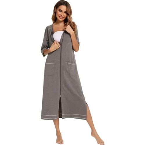 Loose Long Lactation Nightgown Women Breastfeeding Clothes for Nursing Mothers Summer Womens Nightgowns for Pregnant Feeding