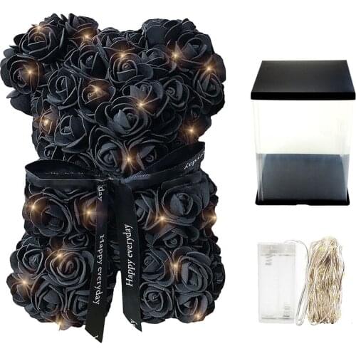 Pure Handmade Unique Gifts Flower Teddy Anniversary And Bridal Showers 25cm Plastic Safe For Sensitive Skin Artificial Floral