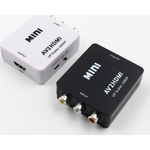 AV2HDMI 1080P HDTV Video adapter mini AV to HDMI Converter CVBS+L/R RCA TO HDMI For Xbox 360 PS3 PC360 With retail packaging
