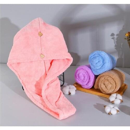 Coral Fleece Magic Instant Dry Hair Towel Fast Drying Hair Towel Fast Absorbent Hat Cap Fast Drying Portable Bathroom Supplies