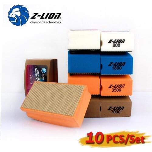 Z-LION Premium Resin Diamond Hand Polishing Pads arc shape back 10pcs/package