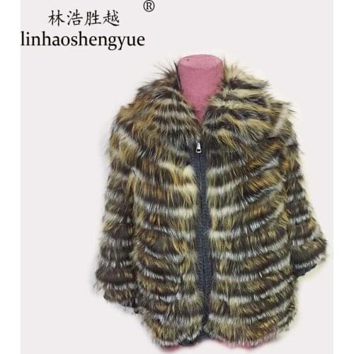 Linhaoshengyue Real silver fox fur women shawl free shipping winter warm fur coat