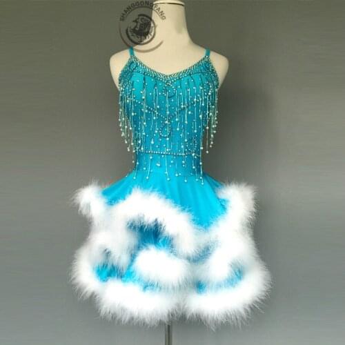 New style latin dance costume sexy tassel beads latin dance dress for women latin dance competition dresses S-4XL