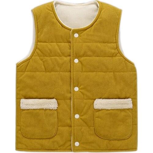 Boy Vest Winter Children Vest Girl Child Jacket Waistcoat Lamb Wool Plus Down Cotton Flannel To Keep Warm for Outer Wear