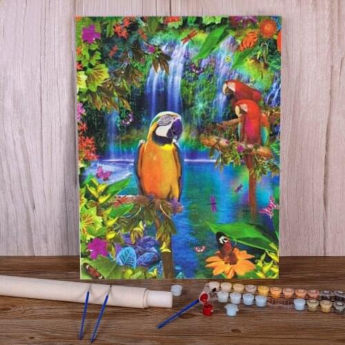 Animal Bird Parrot Paint By Numbers Set Oil Paints 50*70 Paiting By Numbers Decorative Paintings Kids Drawing
