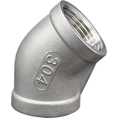 1/8" 1/4" 3/8" 1/2" 3/4" 1" 1-1/4" 1-1/2" NPT Female Thread 304 Stainless Steel 45 Degree Elbow Pipe Fitting Connector Adapter