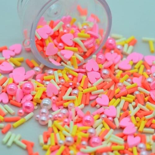 20 Gram Soft Clay Brilliant Orange Pink Yellow Fake Sprinkles|Slime Filling Sprinkles|Fake Cake Topping Polymer Clay Sprinkles