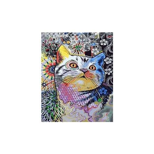 MaHuaf-W462 abstract cat coloring by numbers DIY digital Hand-painted canvas painting for home decor
