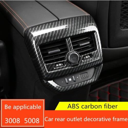 ABS plastic Car armrest Box outlet Rear Frame lamp decoration stickers for Peugeot 3008 5008 3008GT 2017 parts Auto Accessories