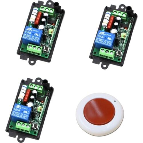AC220V 110V 1 CH 10A RF Wireless Remote Control Lighting Switch System Remote Switch Transmitter + 3 Receiver 315Mhz 433 MHZ