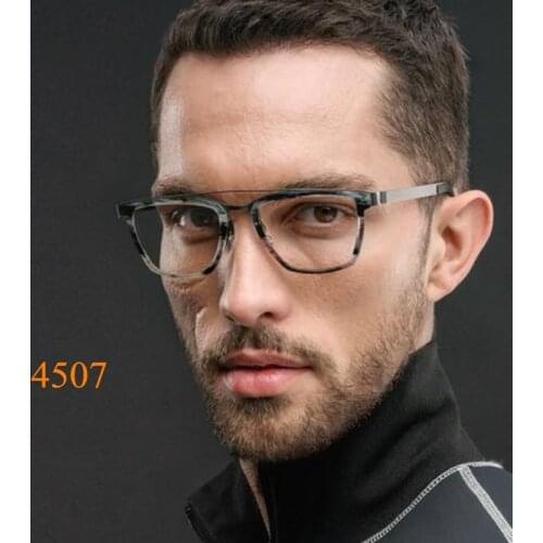 Denmark MOF Titanium Optical Glass Frame Men 4507 Ultralight Square Myopia Prescription Eyeglasses 2020 Male Metal Frame Eyewear