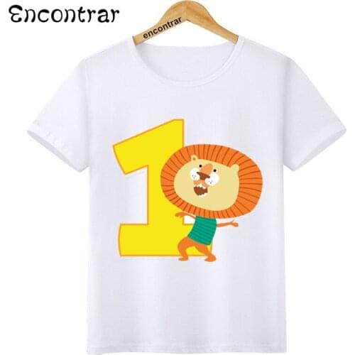 Birthday Number Bow 1~9 Cartoon Music Children T Shirt Designs Teen Kids Animal Clothing For Boys Girls T-Shirts,HKP6061